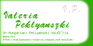 valeria peklyanszki business card